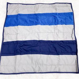 Pottery Barn Kids Colin Stripe Quilted Blue Gray Euro Sham NEW